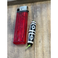 SA Cinnabar Dzi with 4 black and white eyes size 47*12mm