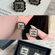 ෆ Chanel 24B方形蕾絲耳環