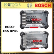 BOSCH 8PCS HEX SHANK IMPACT CONTROL TWIST DRILL BIT SET