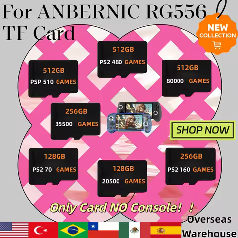 TF Card For ANBERNIC RG556 Preloaded Games Memory Card Built in 61000 Games Retro Handheld Game PSP 