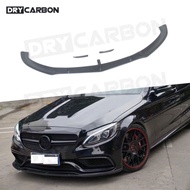 On sale Carbon Fiber Front Lip Spoiler with Side Trims Strips for Benz C Class W205 C205 C63 C63s Se