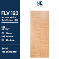 33" X 81" FLV123 Solid Wooden EV Natural White Oak Veneer Main Door, Pintu Rumah, Pintu Bilik, Pintu Kayu, Corak Kayu
