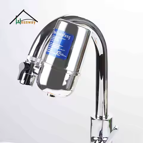 "Quick Fit Tap Water Filter, Ceramic Purifier - Removes Chlorine, Rust, Bacteria, Heavy Metals, Alka