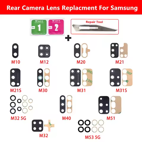 NEW Camera Glass Lens Back Rear Camera Glass Lens with Ahesive For Samsung M31 M31S M32 M53 M52 5G M