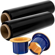 PofA Plastic Stretch Wrap Film Roll, 2 Pack 17” Black 1100 feet 80 Gauge (20 Micron) Industrial Heavy Duty Plastic Shrink Wrap Roll for Packing, Shipping, Pallet, Cling, Furniture, Moving Supplies