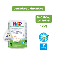 Sữa dê HiPP 2 Organic 400g - Nhập khẩu Đức giúp bé phát triển chiều cao trí não tăng cường hấp thu
