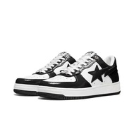 NEW FASHION BAPE STA OEM QUALITY LOW CUT PATIENT LEATHER SNEAKERS MEN WOMEN SHOES