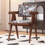 Solid Wood Influencer Modern Simple Changdi Retro Style Medieval Household Dining Chair Gar Restaura