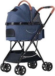 3-in-1 Pet Strollers for Small Medium Dogs Cat Strolling Cart with Detachable Carrier Pet Travel Car
