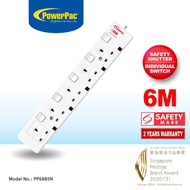 PowerPac Extension Socket Extension Cord, Power Cord, Power Extension 5 way 6 meter (PP6885N)