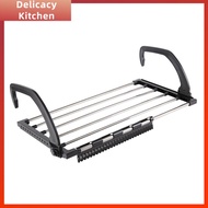 Delicacy Kitchen Balcony Railing Clothes Drying Rack Tumble Dryer Hanging Towel Holder Foldable for Corridor Bathroom over Door Window Fence