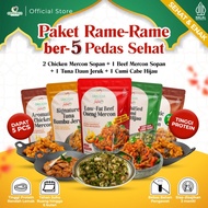 Gracious Paket Rame-Rame ber-5 Pedas Sehat |2 Chicken San +1 Be San+ 1 Tuna +1 Cu Cabe Hijau