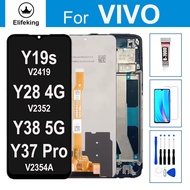 จอ LCD สำหรับ VIVO Y28 4G V2352/Y38 5G/Y37 Pro V2354A/Y19s V2419ประกอบดิจิไทเซอร์หน้าจอสัมผัสเปลี่ยน