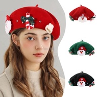 CH* Trendy Christmas Theme Beret Girls Woman French Hat Girls Shopping Painter Hat