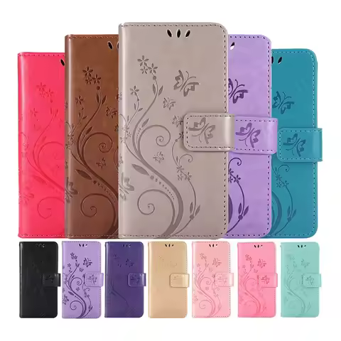 Wallet Flip Phone Case For Coque Samsung Galaxy S24 S23 Ultra S22 Plus S21 FE S20 S25 Card Holder St