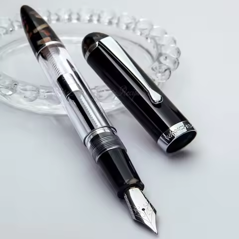 YIHAN Wancher Transparent Fountain Pen F 0.5MM Nib German JOWO Pen Tip Ink Application Method Large 
