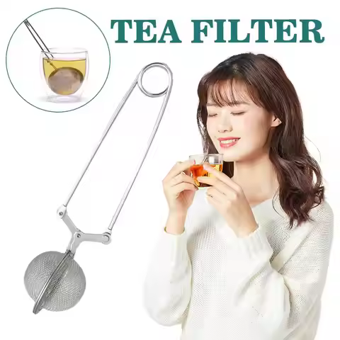 Reusable Steel Tea Infuser Sphere Mesh TeaStrainer Filter Herb Kitchen Gadget Handle Diffuser Coffee