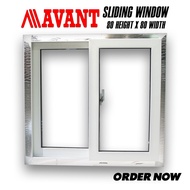 Avant PVC Sliding Window With Glass And Screen Installed 80x80 100% High Quality PVC Product LOgb