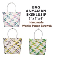 Beg Anyaman Sarawak /  Tote Bag Women Motif Burung / PVC Bakul Anyaman Handmade Wanita Penan Sarawak