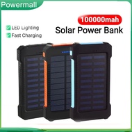 100% Original 100000mAh/50000 mAh/20000mAh Solar Power Bank Waterproof Compass PowerBank Strong Flas