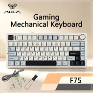AULA F75 75% Mechanical Keyboard with Bluetooth Wireless, RGB Backlight, Full-Key Hot-Swappable Gask