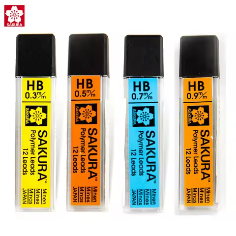 Japan Sakura Mechanical Pencil Lead HB 0.3mm,0.5mm,0.7mm Activity Automatic Pencils Refills Student 