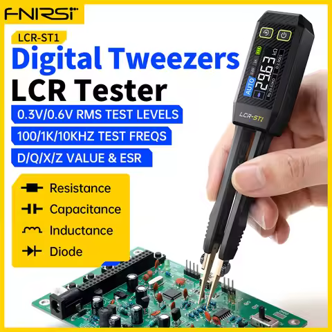 FNIRSI LCR-ST1 Smart Tweezer LCR SMD ESR Tester Resistance Capacitance Inductance Continuity Diode T