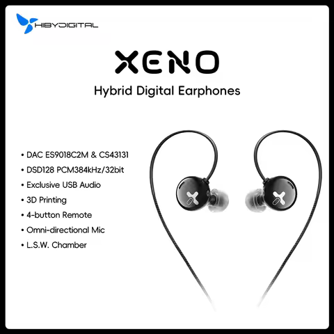 HiBy Digital XENO Hybrid Driving Dynamic & MEMS Hybrid Digital Earphones DSD128 PCM384kHz/32bit Type