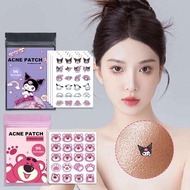 96pcs Cartoon Cute Kuromi Strawberry Bear Shaped Acne Sticker Pimple Patch Hydrocolloid H9J9