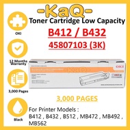 OKI Toner Cartridge B412 B432 Low Capacity 45807103 3K B412 B432 B512 MB472 MB492 MB562 Printer Mode