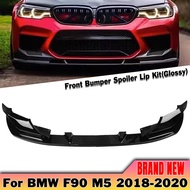 For BMW F90 M5 Competition 2018 2019 2020 Front Bumper Spoiler Lip Carbon Fiber Look/Gloss Black Spl