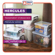 HERCULES - Premium Storage Box with Lid (Multiple Size) Transparent Storage Box Containers Boxes Stackable Organizers Space-Savers Transparent