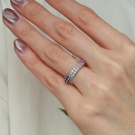 睡蓮莫內彩色藍寶石天然石印象派彩色寶石剛玉鉑金白金藍寶石戒指