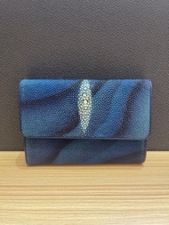 泰國購入 魔鬼魚真皮銀包 River Genuine Stingray Skin