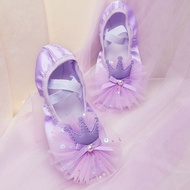 ETXSatin Crown Lace Ballet Shoes Girls' Dancing Shoes Soft Sole Professional Training Shoes Yoga Body Training Cat Claw Shoes