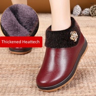 fairy shoes jelly shoes women Kasut kapas Beijing lama musim sejuk, kasut ibu kalis air kulit wanita