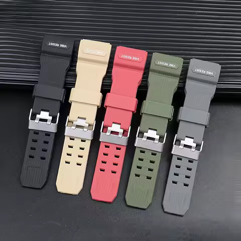 For Casio Big Mud King Anti-Allergy Watch Strap GWG-1000-1A/A3/1A1GB/GG Black Gold Resin Silicone Br