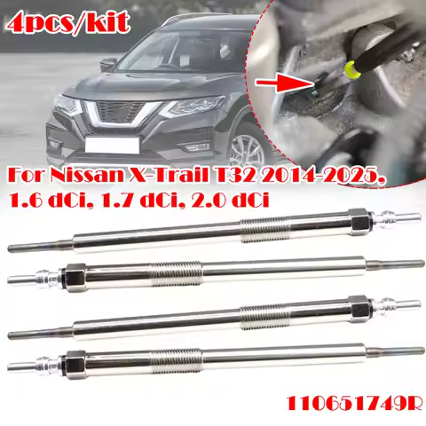 4PC Diesel Heater Nickel Plating Glow Plugs 4.5V For Nissan X-Trail T32 14-2025 1.6 1.7 2.0 dCi 6221