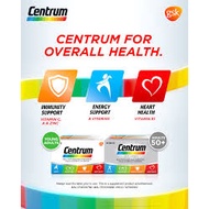 Centrum/ Centrum Silver (Multivitamin-Multimineral+Lutein & Lycopene) Tablets 30's/ 100's/ 2x100's/ 