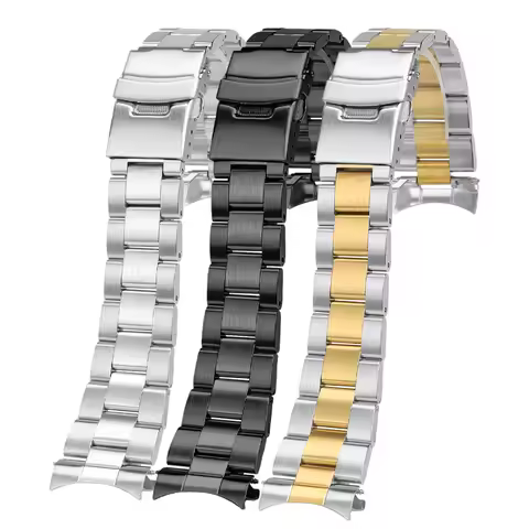 Stainless Steel Strap For Casio Duro MDV106-1A MDV-106 Mdv107-1A Curved Bracele Seiko Diving metal w
