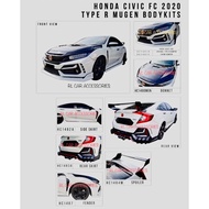 Honda civic FC 2016-2021 type R mugen bodykit body kit front side rear skirt lip diffuser cover fender grill lip spoiler