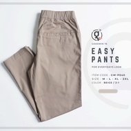 GOODWIN - P040 EASY PANTS กางเกงขายาวเอวยืด ผ้ายืด มีเชือกผูกเอว