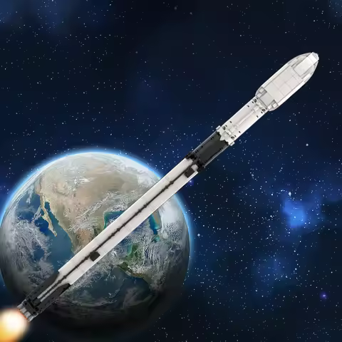 Gobricks MOC Ultimate Space X Falcon 9 1:110 Scale Rocket Building Blocks Set Artificial Satellite U