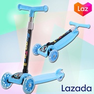 EXCEEDBYTECH Kids Scooters สกู๊ตเตอร์3ล้อ ล้อมีไฟ ปรับความสูงได้3ระดับ สูงถึง 73 ซม. ของเล่นเด็กโต สกู๊ตเตอร์เด็ก ของขวัญปีใหม่