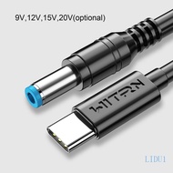 LIDU1 USB C Type C PD to 12V 5 5x2 5mm Power Supply Cable for Router Laptop LED DVR  Speaker CCTV Ca