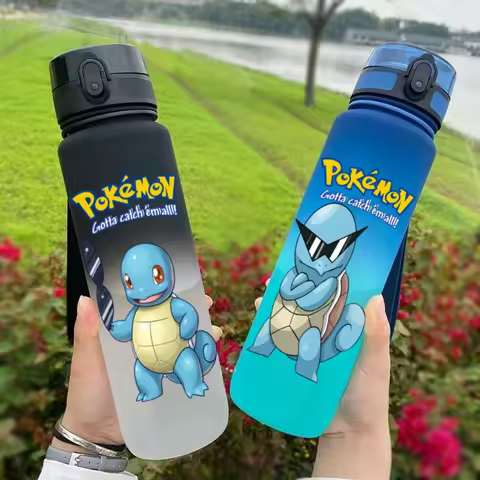 650ML Pokemon Anime Characters Water Cup Portable Children's Outdoor Sports Large Capacity Plastic A