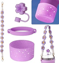 NiHome Accessory Set for Stanley Tumblers 20oz, 30oz, 40oz Cups, Includes Color-Coordinated Handle,