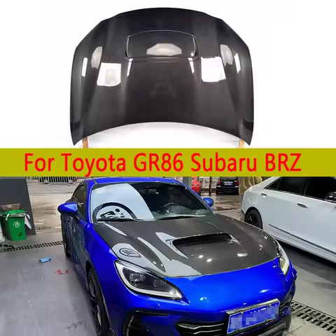 For Toyota GR86 Subaru BRZ Carbon Fiber Hood Engine Cover Car Headliner Cutout Cooling Front Cover C