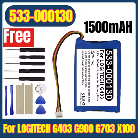 1500mAh 533-000130 Mouse Battery for LOGITECH G403 G900 G703 X100+FreeTools