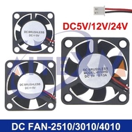 DC 5V 12V 24V Cooling Fan 2510 3010 4010 Cooler Fan 3D Printer Parts Radiator Extruder Fan Computer 
